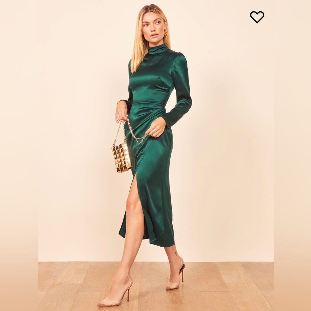 Reformation Carmelina Dress Emerald Green size 12
